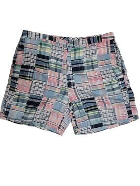 Vineyard Vines Patchwork Madras Shorts Men 38 Preppy Plaid Cotton Island Travel